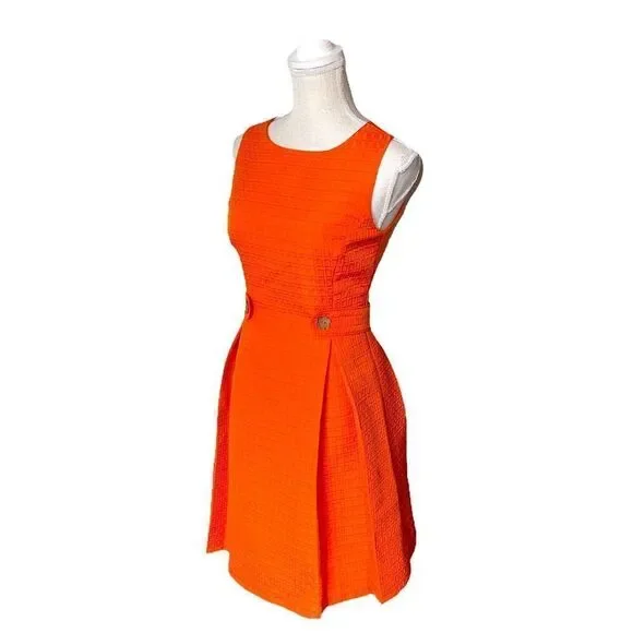 Modcloth So Sixties Textured Dress in Tangerine - Picture 5 of 16